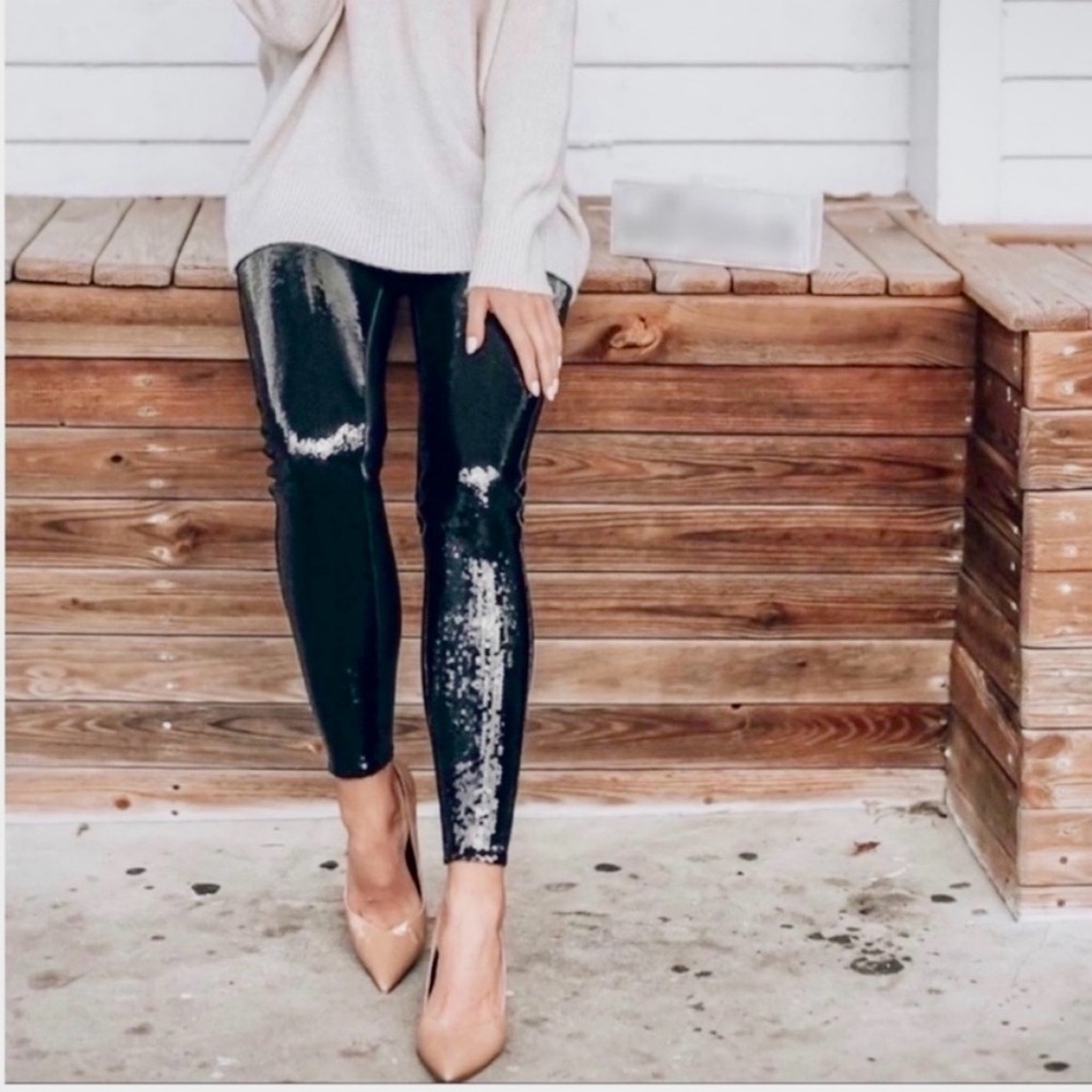 SPANX Black Sequin Leggings
